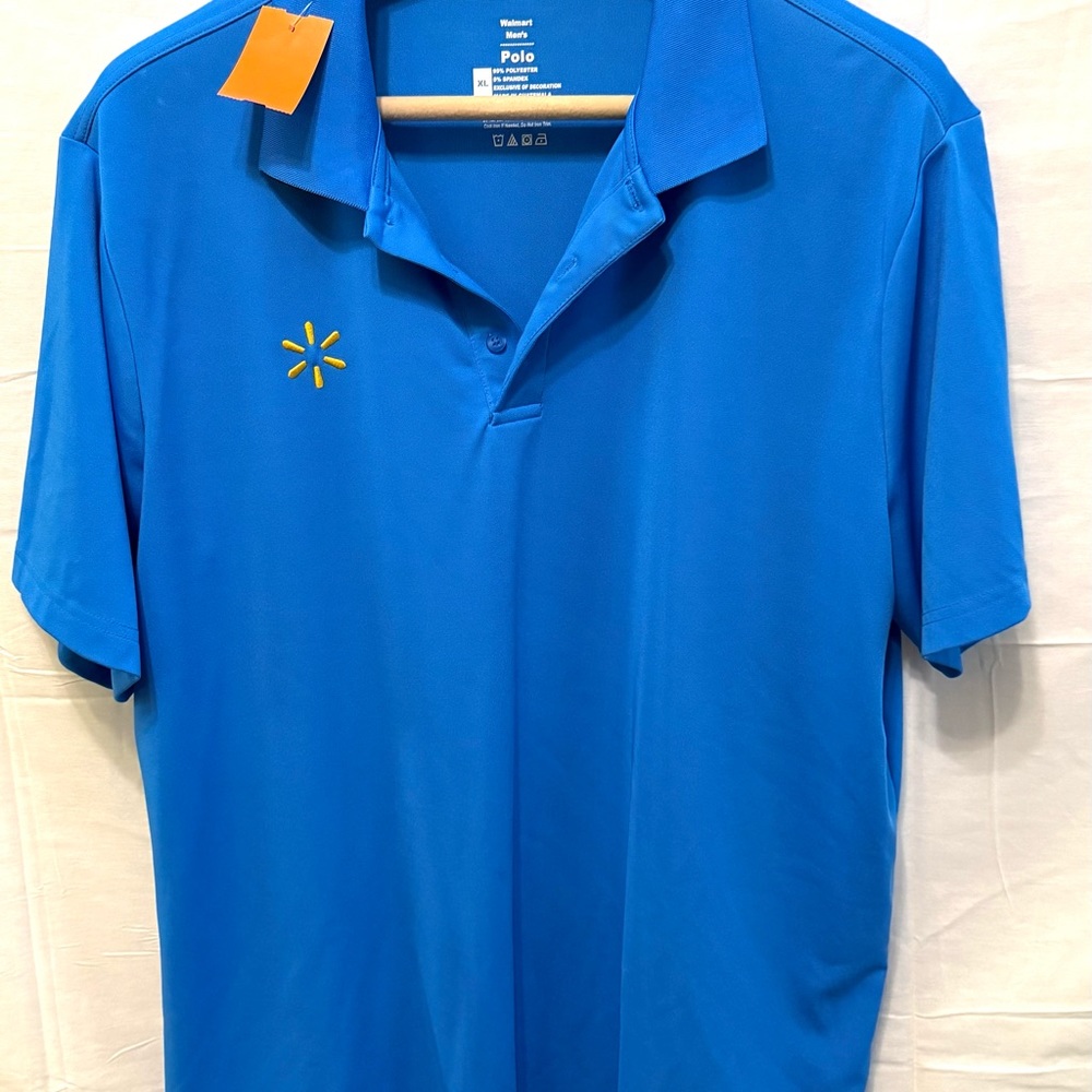 Walmart Employee Polo Shirt Men's XL Blue S/S Associate Uniform Retail Store